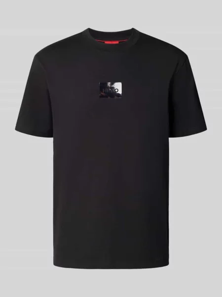 T-shirt o kroju regular fit z czystej bawełny model DUMEON' Hugo czarna