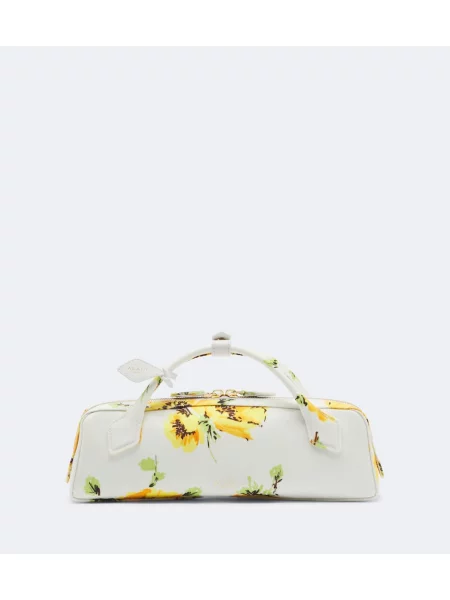 Top Alaïa cu model floral alb