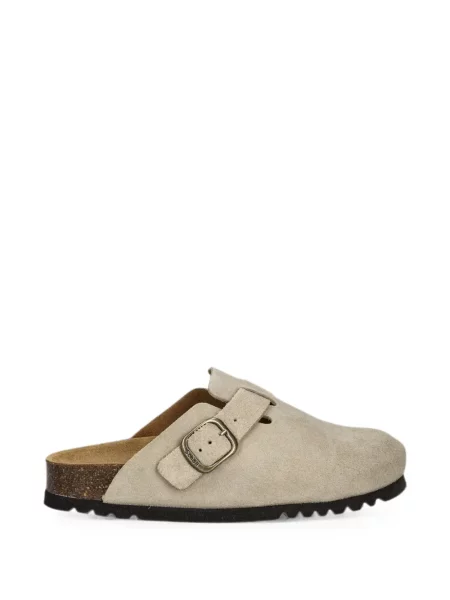 Papuci tip mules Scholl din piele de căprioară cu cataramă