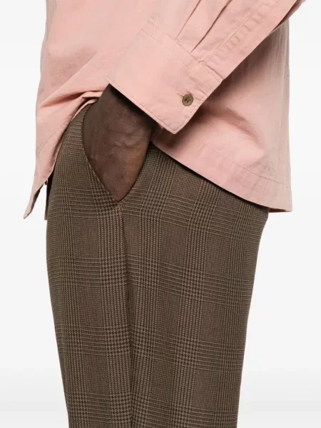 Pantaloni Les Deux în carouri maro