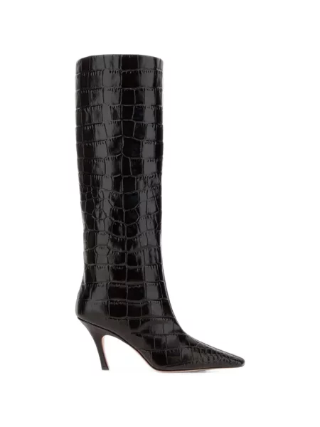 Botine Amina Muaddi din piele maro