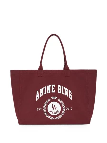 Geantă shopper Anine Bing din canvas roșu