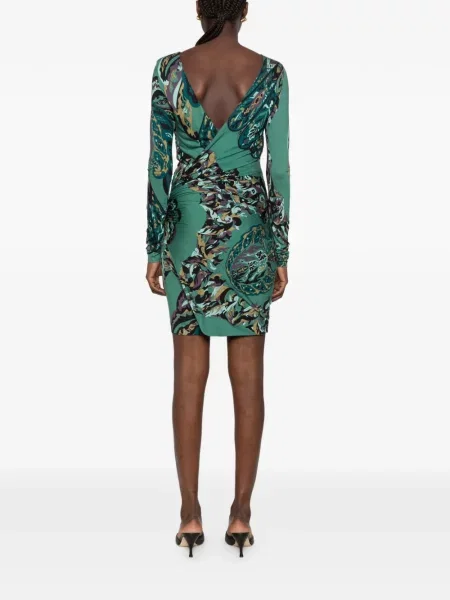 Rochie midi Pucci cu volane verde