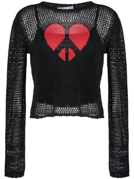 Sweter Moschino Jeans w serca czarny