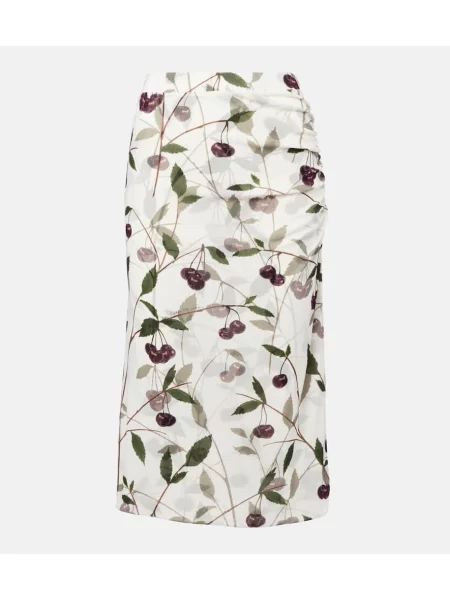 Fustă midi Stella Mccartney din jerseu până la genunchi alb