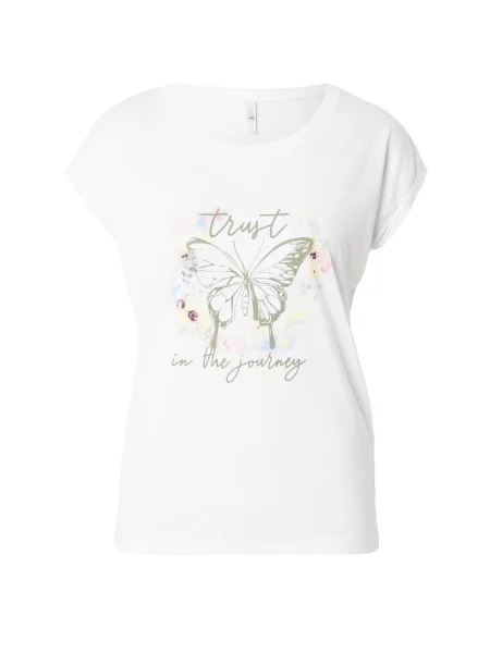 Hailys Tricou galben deschis / oliv / roz alb