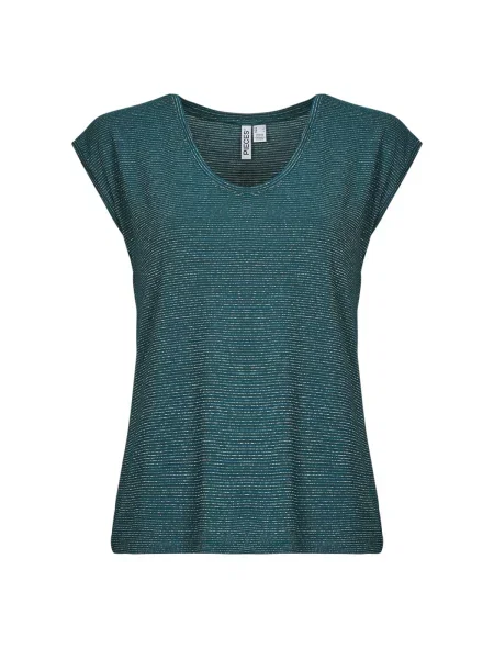 PIECES Tricou Billo auriu / verde petrol albastru