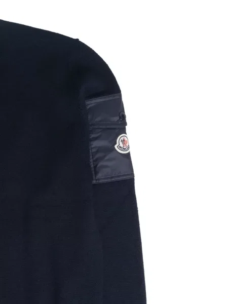 Пуловер Moncler с кръгло деколте с автограф синьо