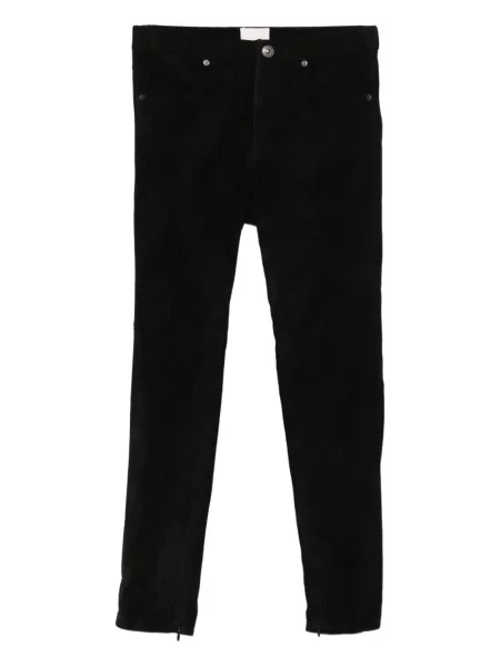 Pantaloni Isabel Marant din piele de căprioară negru
