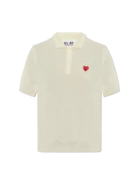 Sweter Comme Des Garcons Play wełniany beżowy