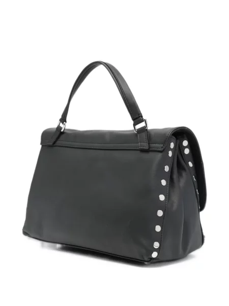 Geantă shopper Zanellato din piele cu tepi negru