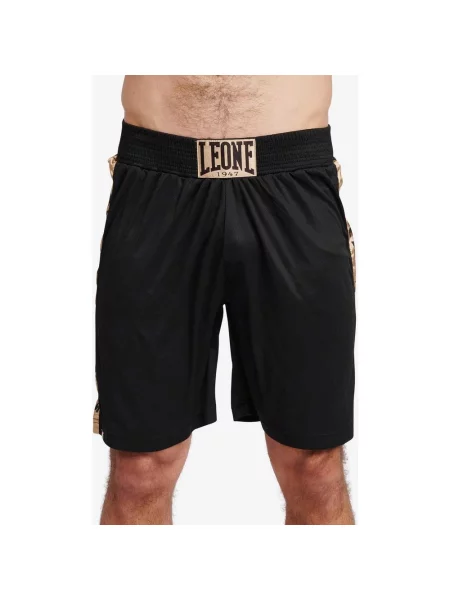 Spodenki bokserskie Leone Boxing DNA w kolorze czarno-złotym S czarne