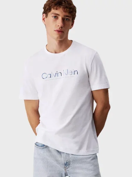 Атласная футболка Calvin Klein белая