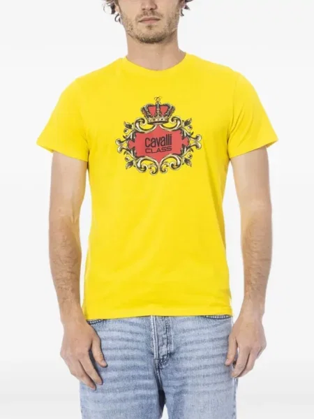 Tricou Cavalli Class cu imagine galben