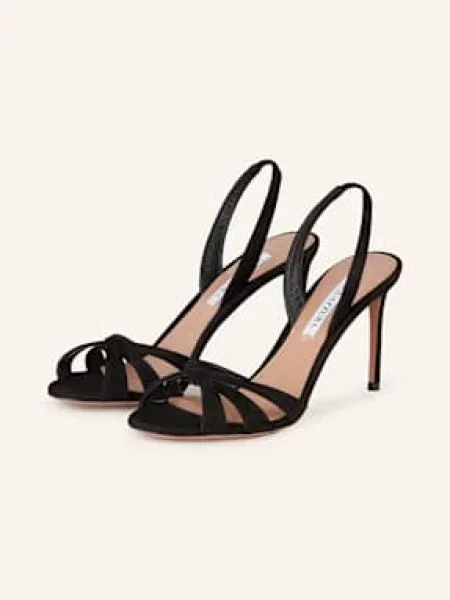 Aquazzura Sandały Na Tati schwarz czarne