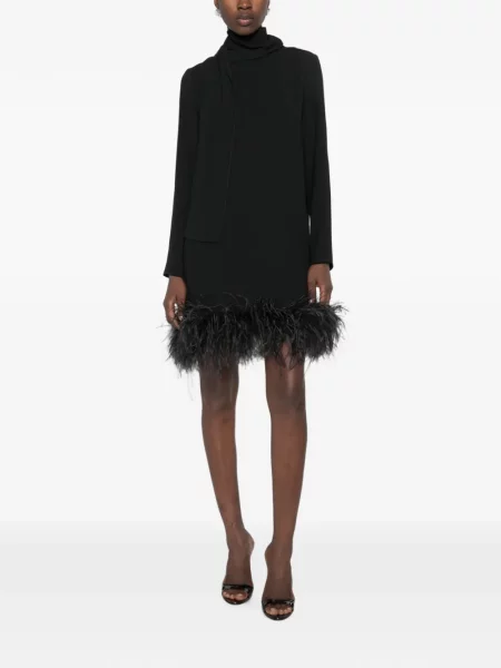 Rochie mini P.a.r.o.s.h. cu pene negru