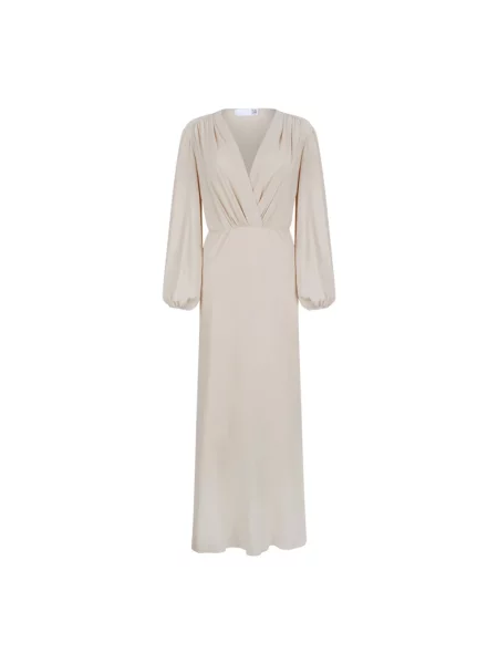 Sukienka midi Douuod Woman drapowana beżowa