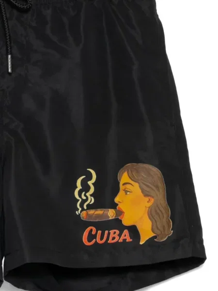 Șnur de strângere grafic pantaloni scurți Melt negru