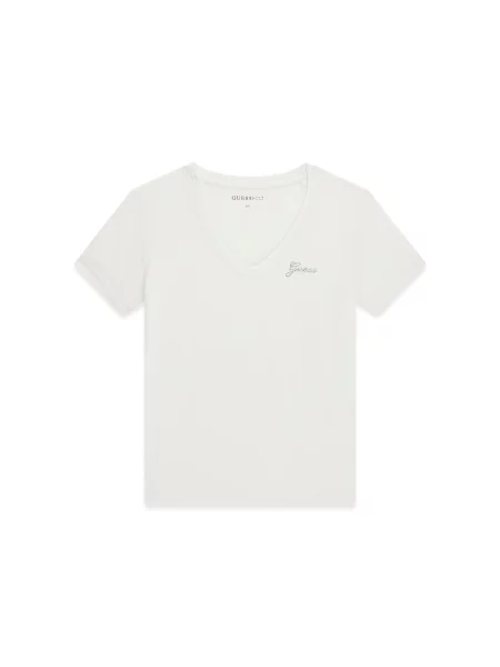 GUESS Tricou transparent alb
