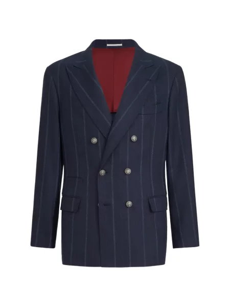 Sacou Brunello Cucinelli de lână albastru