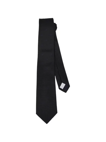 Cravată Tagliatore de mătase cu imprimeu geometric negru