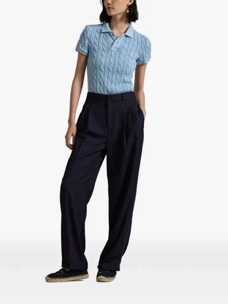 Polo Polo Ralph Lauren z twillu do kolan plisowane żółte