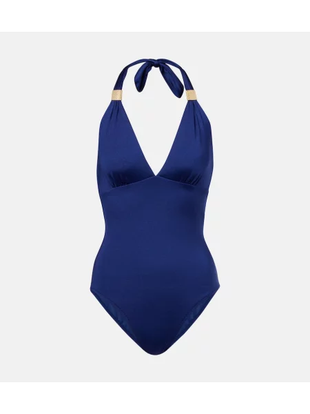 Costum de baie Heidi Klein cu gât halter albastru