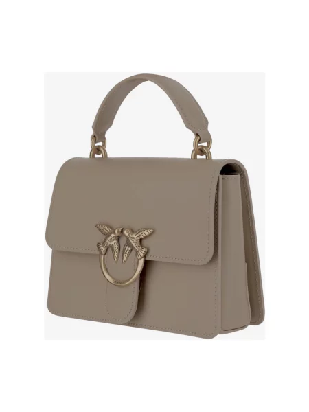 Pinko torebka skórzana beżowy brązowa