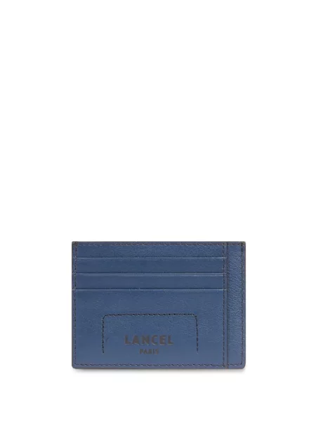Portofel Lancel din piele cu autograf albastru