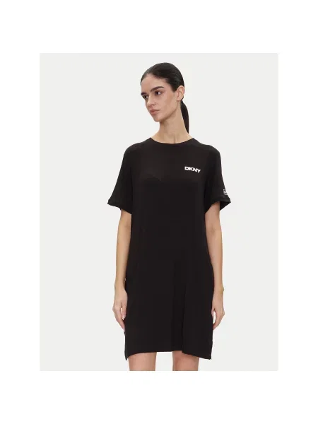 DKNY Nočna srajca Relaxed Fit črna