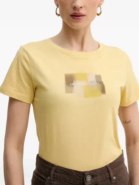 Tricou Armani Exchange cu imagine galben