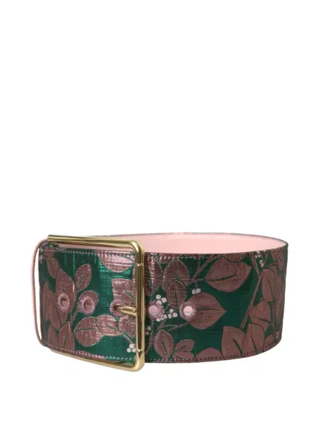 Cu centură curea Dolce & Gabbana cu model floral din jacard verde