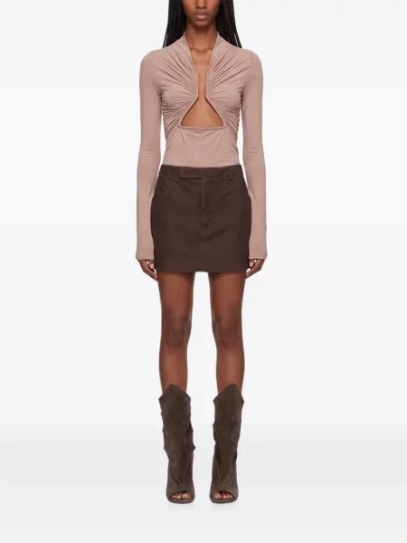 Cu centură fusta mini Rick Owens maro