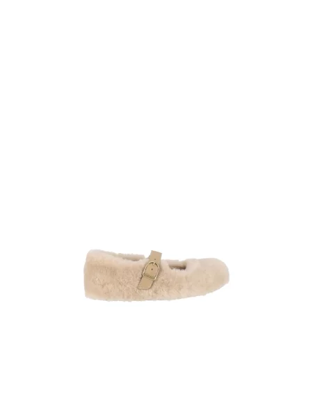 Balerinki Birkenstock skórzane beżowe