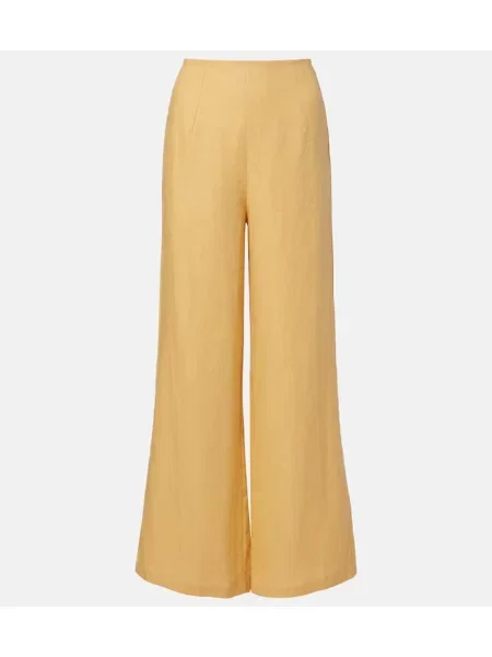 Pantaloni Faithfull de in cu picior lat galben