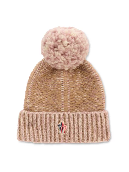 Czapka Moncler wełniana różowa