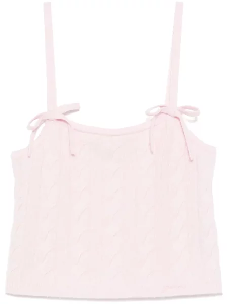 Kamizelka Ganni z kokardką różowa