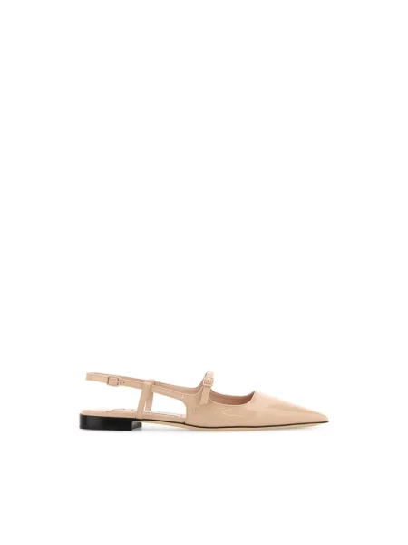 Balerinki Jimmy Choo skórzane bez obcasa różowe