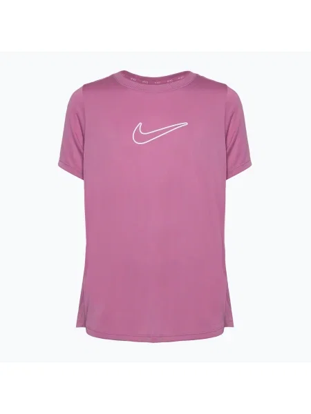 Tricou pentru copii Nike One Dri-Fit magic flamingo/white alb
