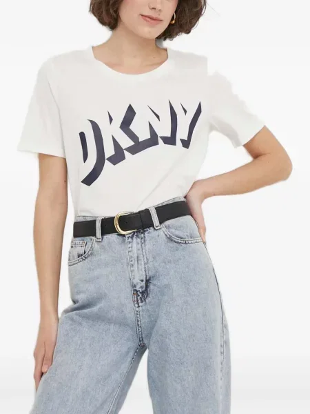 Tricou Dkny cu autograf alb