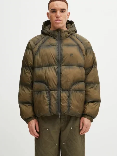 Represent geacă Translucent Hooded Puffer de tranziție verde