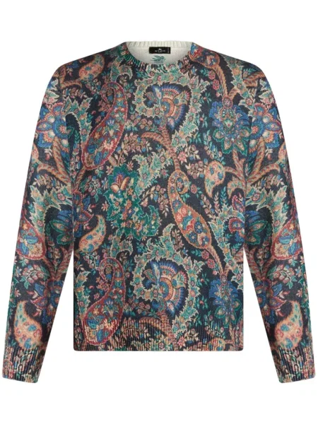 Pulover Etro cu model floral albastru