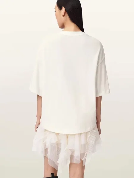 AllSaints tricou oversized pentru femei din ICON alb