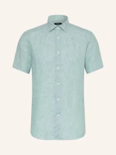 Reiss Koszula Z Krótkim Rękawem Holiday Slim Fit Z Lnu gruen