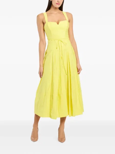 Rochie Cinq A Sept evazată de costum galben