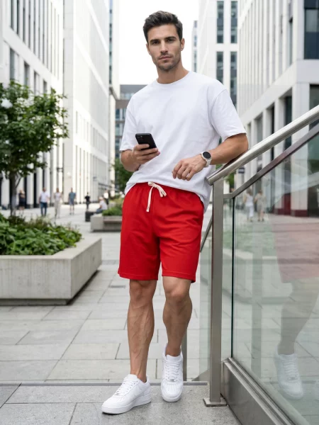 Pantaloni scurți Dstreet alb