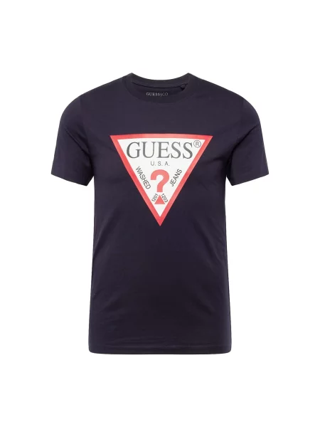 GUESS Tricou bleumarin / roșu alb
