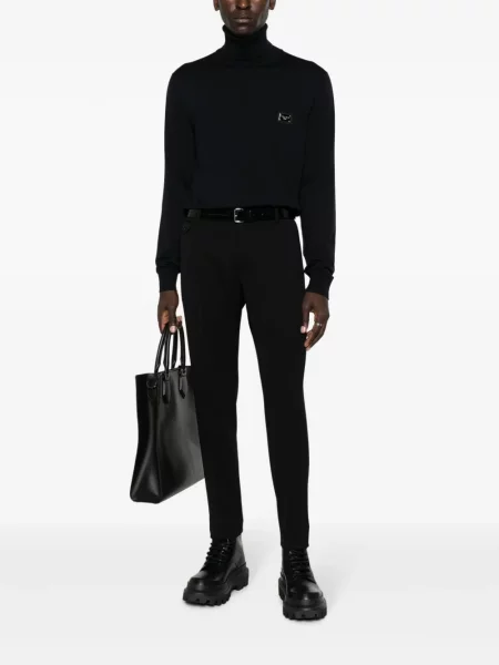 Vilnonės kelnės Dolce & Gabbana juoda