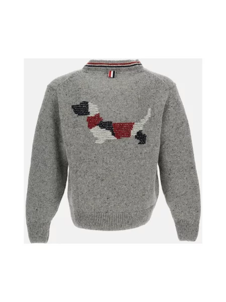 Kardigan Thom Browne wełniany szary