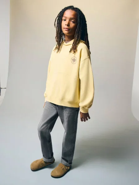 Bluza z kapturem balloon fit Dzieci lata MANGO KIDS żółty